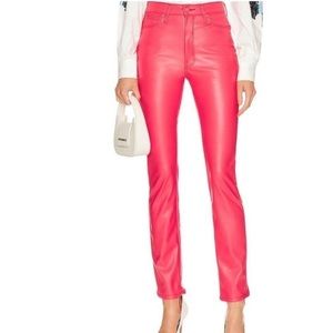 MOTHER Women's Vivid Pink Straight Leg Jeans